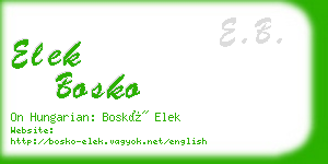 elek bosko business card